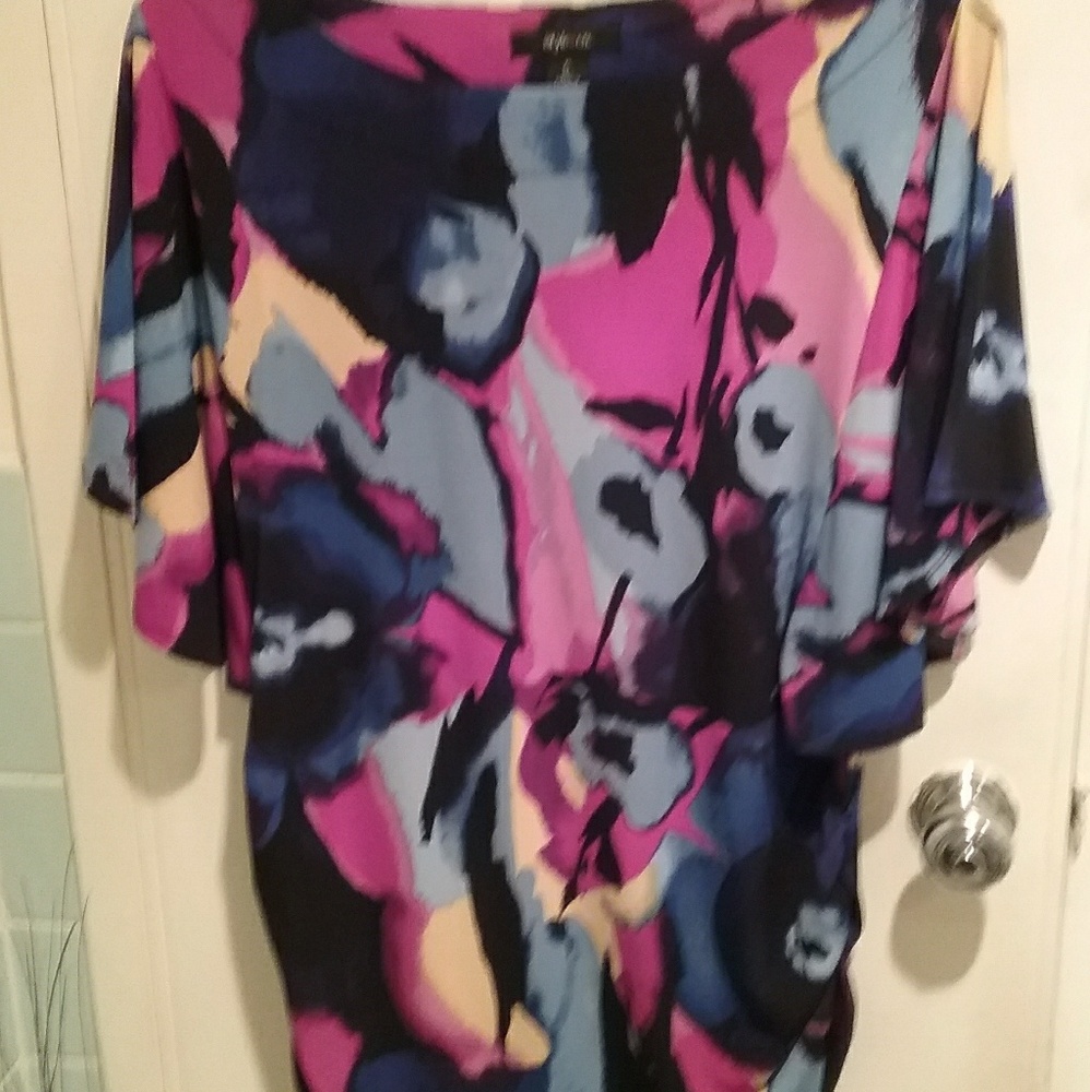 Polyester and Spandex Colorful Dolman Sleeve Top